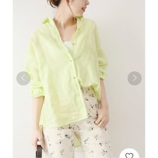 スピックアンドスパン(Spick & Span)の★ Spick&Span★美品★ リネンビックシャツ　イエロー(シャツ/ブラウス(長袖/七分))