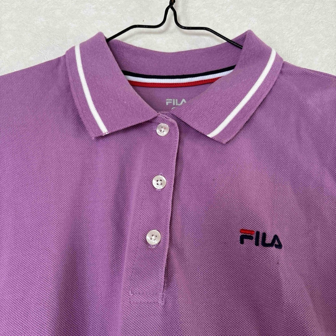 FILA(フィラ)のピンク　パープル　紫　襟付き　むらさき　PINK テニス　ゴルフ　スポーツウェア レディースのトップス(ポロシャツ)の商品写真