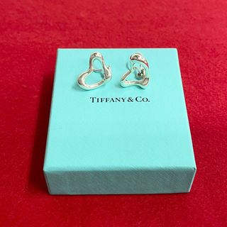 Tiffany & Co. - ほぼ未使用 レア TIFFANY&Co. ティファニー オープンハート ロゴ シルバー925 イヤリング アクセサリー レディース シルバー 30993