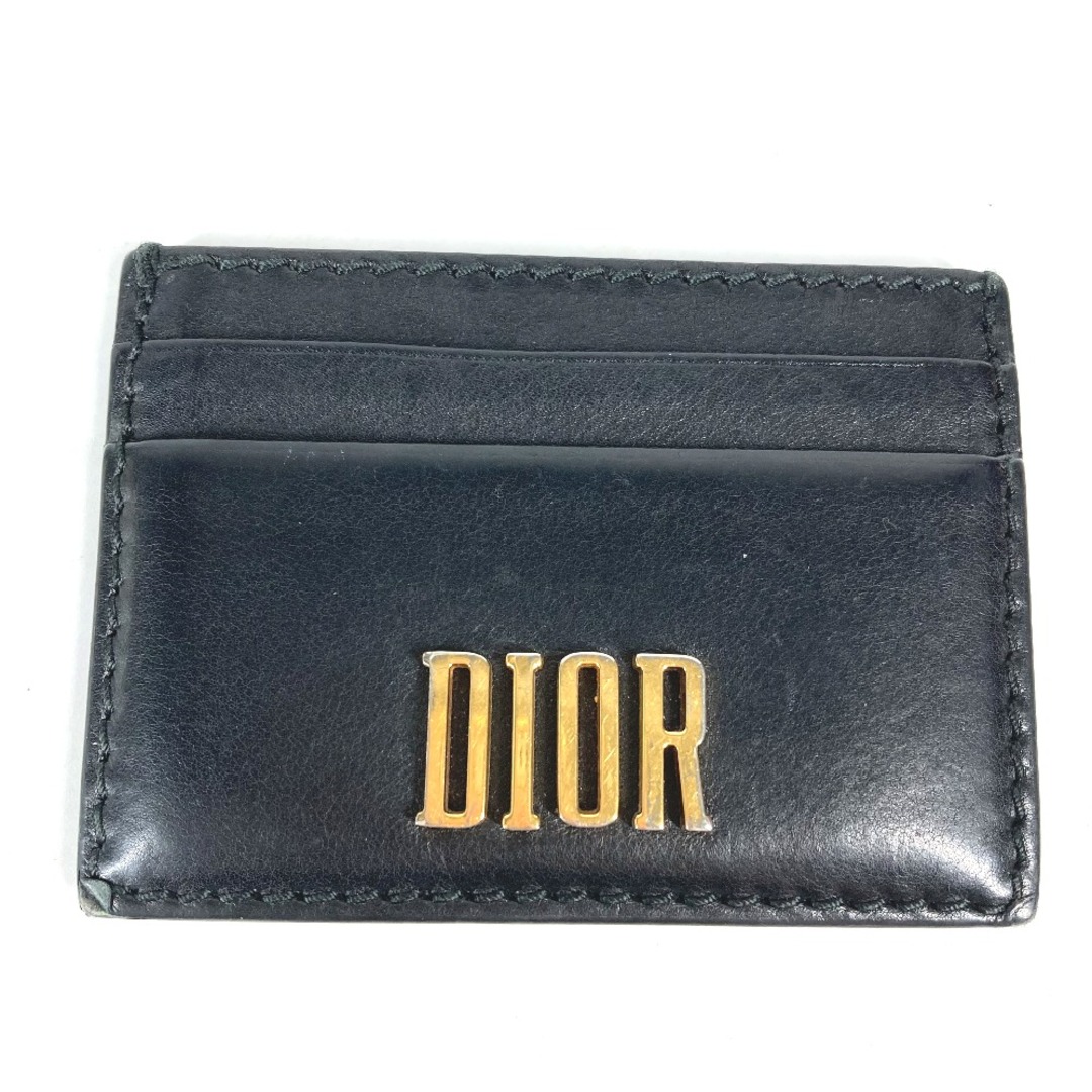 Dior(ディオール)のディオール Dior ロゴ 26-MA-1128 パスケース 名刺入れ カードホルダー カードケース レザー ブラック レディースのファッション小物(パスケース/IDカードホルダー)の商品写真