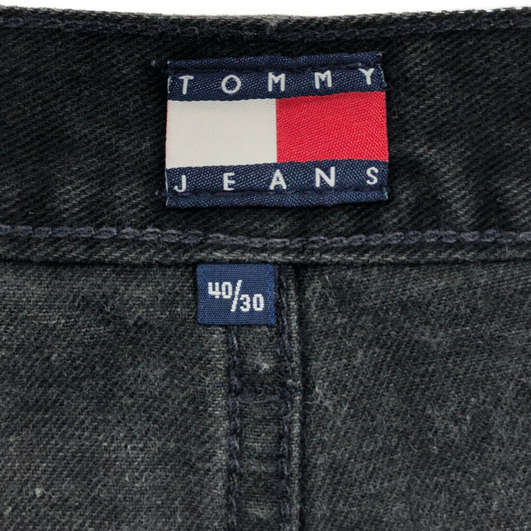 TOMMY HILFIGER(トミーヒルフィガー)の90年代 TOMMY HILFIGER トミーヒルフィガー デニムペインターパンツ 大きいサイズ ブラック (メンズ W40 L30) 中古 古着 Q3327 メンズのパンツ(デニム/ジーンズ)の商品写真