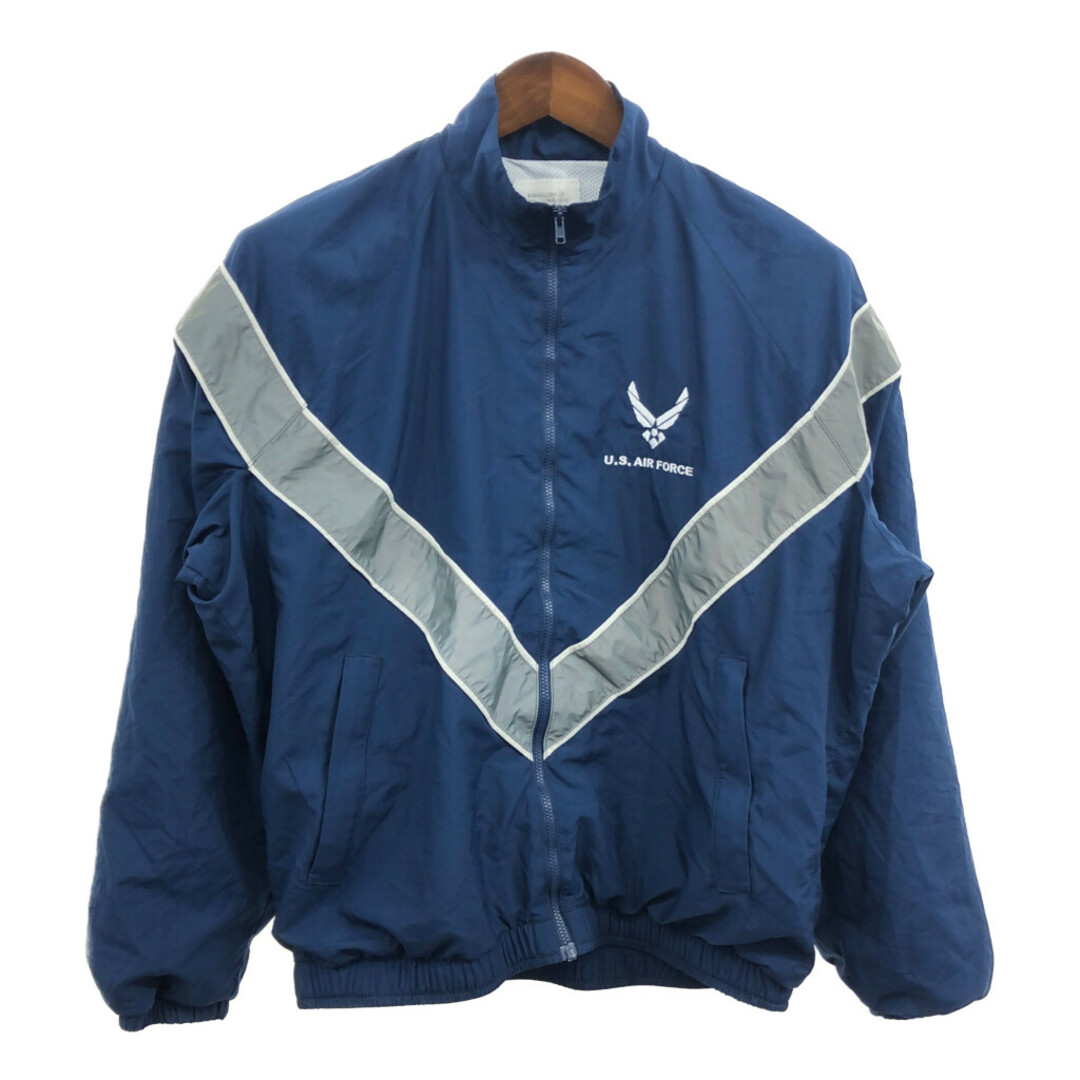 米軍実物 U.S.AIRFORCE PTU トレーニングジャケット ミリタリー ブルー (メンズ X-SMALL SHORT) 中古 古着 Q3331
