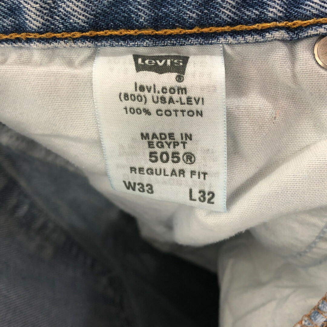 Levi's(リーバイス)のLevi's リーバイス 505 デニムパンツ アメカジ ブルー (メンズ W33 L32) 中古 古着 Q3344 メンズのパンツ(デニム/ジーンズ)の商品写真