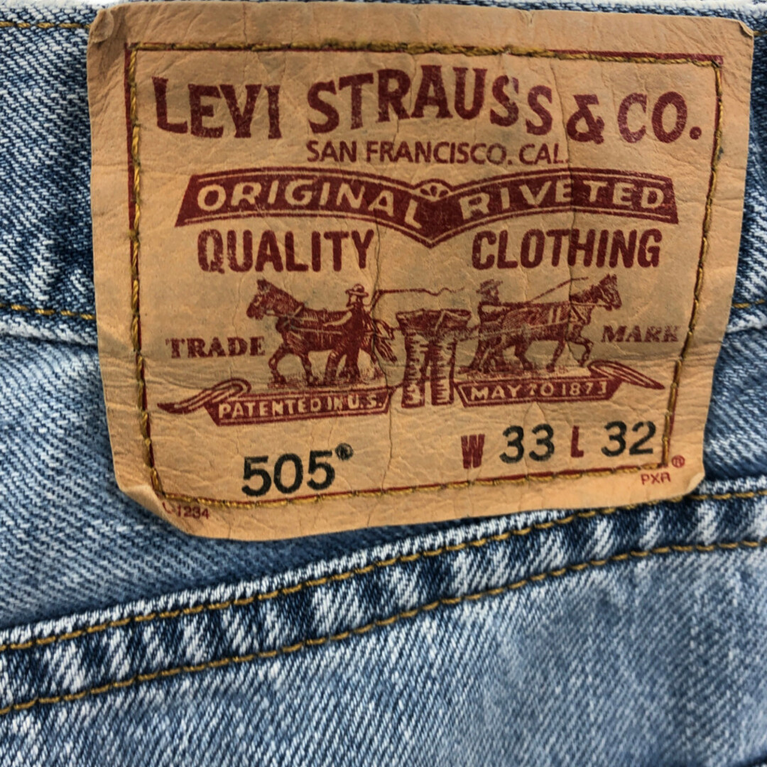 Levi's(リーバイス)のLevi's リーバイス 505 デニムパンツ アメカジ ブルー (メンズ W33 L32) 中古 古着 Q3344 メンズのパンツ(デニム/ジーンズ)の商品写真