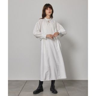 パブリックトウキョウ(PUBLIC TOKYO)のPUBLIC TOKYO ロングシャツワンピース　ウォッシャブル　ホワイト　白(ロングワンピース/マキシワンピース)