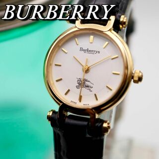 バーバリー(BURBERRY)の美品！BURBERRY ラウンド ゴールド クォーツ レディース腕時計 664(腕時計)