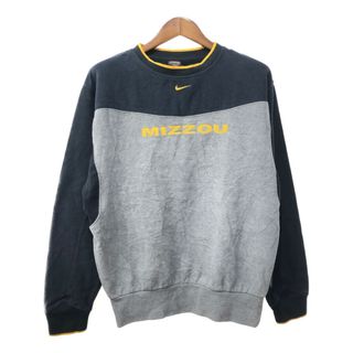 ナイキ(NIKE)の2000年代～ NIKE ナイキ MIZZOU ミズーリ カレッジ センターロゴ スウェット スポーツ グレー (メンズ S) 中古 古着 Q3388(スウェット)