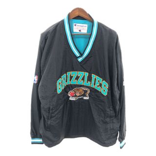 Champion チャンピオン NBA メンフィス・グリズリーズ Vネック プルオーバー ジャケット スポーツ ブラック (メンズ 2XL) 中古 古着 Q3405