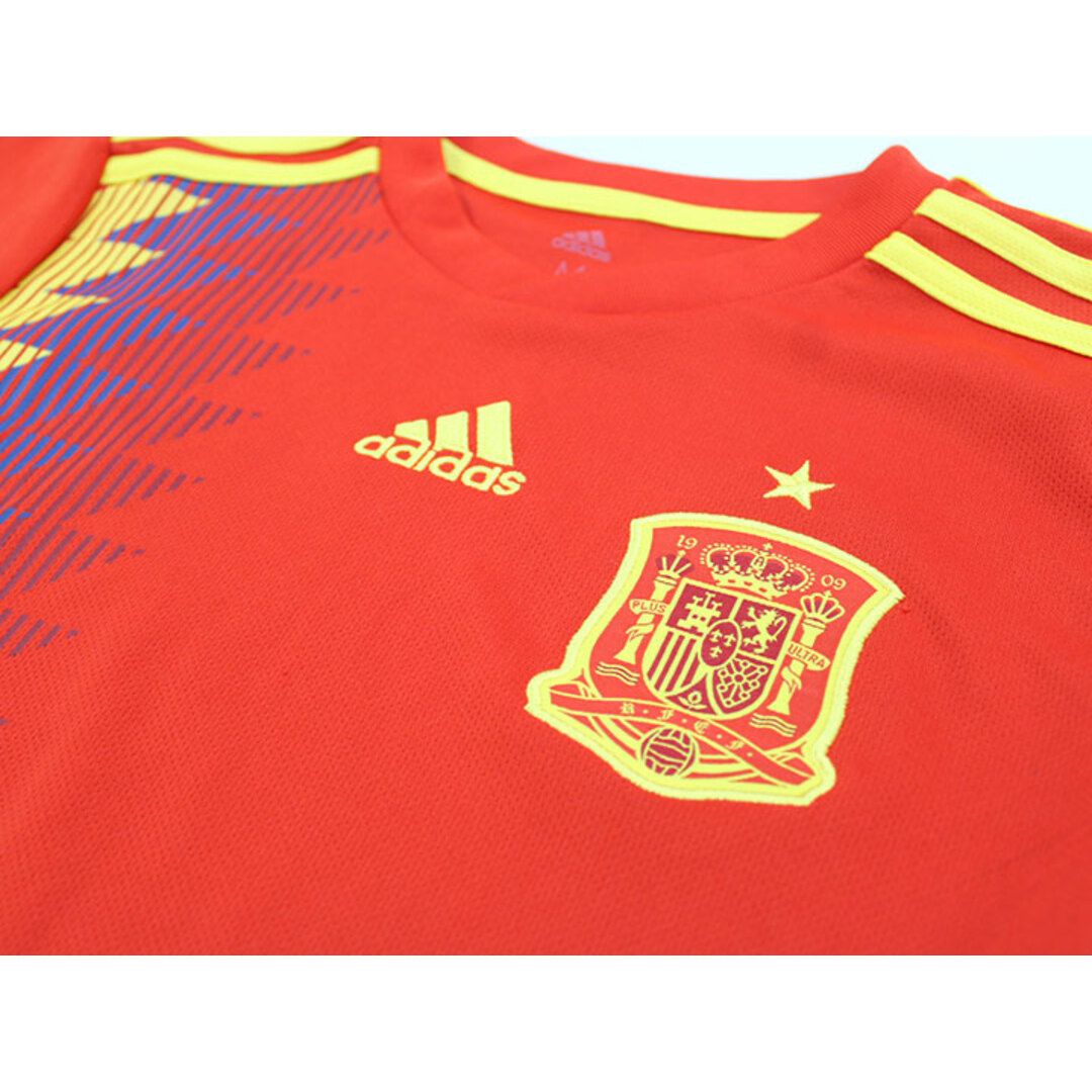 adidas(アディダス)の【夏物 新入荷!】▲スペイン代表レプリカユニフォーム/半袖Tシャツ▲150cm 赤 アディダス/adidas サッカー 教室 トレーニング 練習 観戦 【中古】子供服 キッズ kids ジュニア 男の子 夏 tops lessons 014042 スポーツ/アウトドアのサッカー/フットサル(ウェア)の商品写真