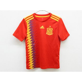 アディダス(adidas)の【夏物 新入荷!】▲スペイン代表レプリカユニフォーム/半袖Tシャツ▲150cm 赤 アディダス/adidas サッカー 教室 トレーニング 練習 観戦 【中古】子供服 キッズ kids ジュニア 男の子 夏 tops lessons 014042(ウェア)