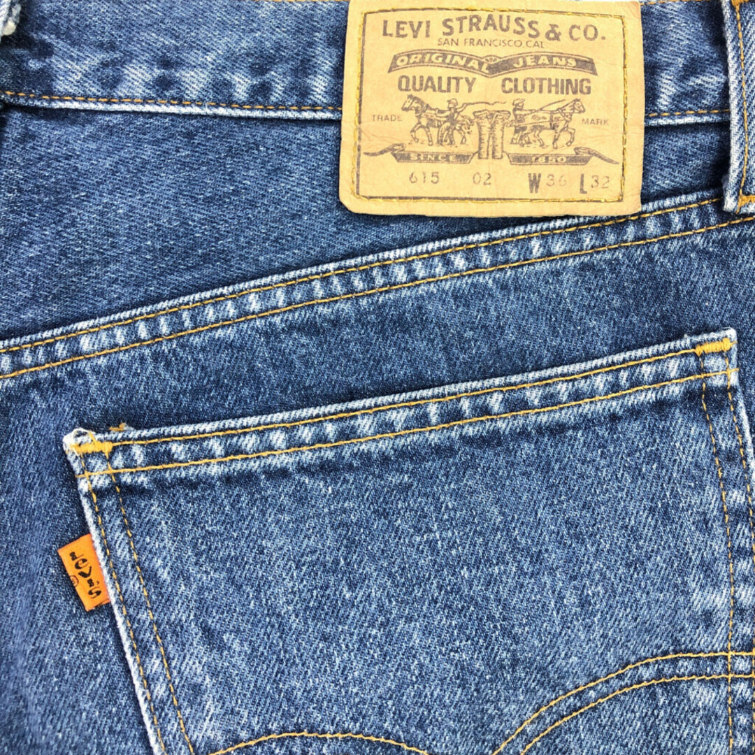 Levi's(リーバイス)の90年代 イギリス製 Levi's リーバイス 615-02 デニムパンツ アメカジ オレンジタブ ブルー (メンズ W36 L32) 中古 古着 Q3420 メンズのパンツ(デニム/ジーンズ)の商品写真