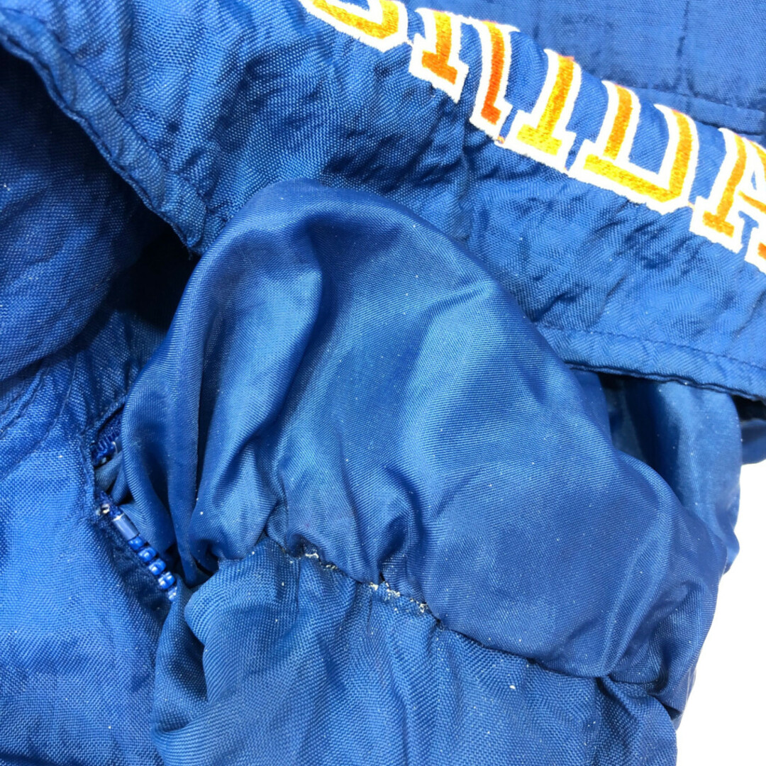 90年代 STARTER スターター フロリダ・ゲイターズ アノラックパーカー スタジアムジャケット カレッジ ブルー (メンズ L) 中古 古着 Q3448 メンズのジャケット/アウター(その他)の商品写真