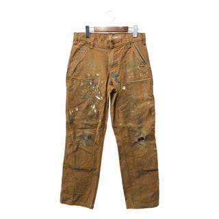 カーハート(carhartt)のCarhartt カーハート ペイント ダック ワーク パンツ ダブルニー ブラウン (メンズ W31 L30) 中古 古着 Q3460(その他)