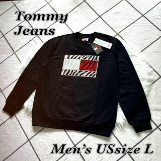 TOMMY JEANS - 新品 トミー ジーンズ メンズ 男女兼用 トレーナー スウェット 黒  L XL