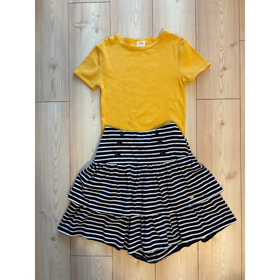 ZARA KIDS(ザラキッズ)のからしイエロー　Tシャツ　ZARA キッズ/ベビー/マタニティのキッズ服女の子用(90cm~)(Tシャツ/カットソー)の商品写真