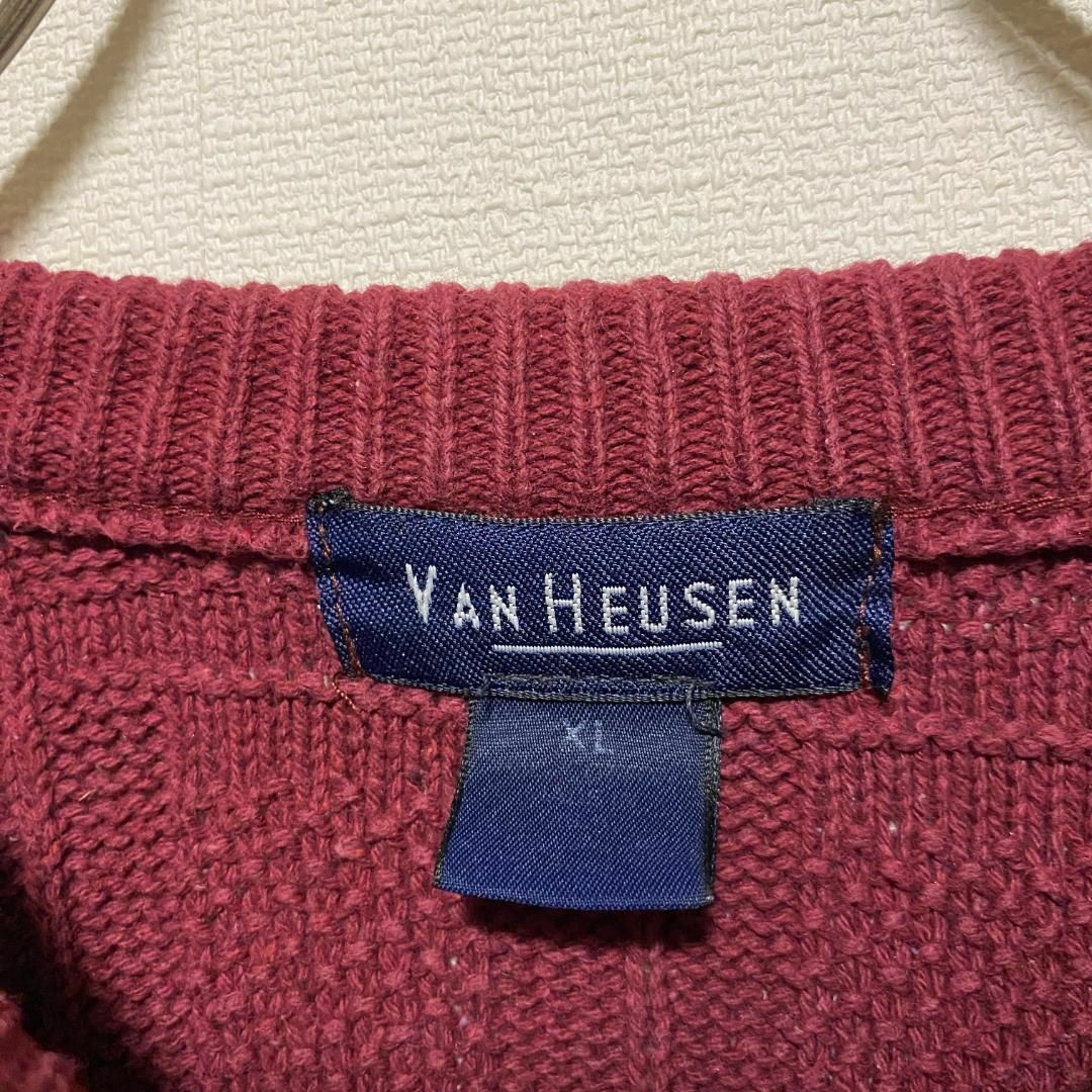 VINTAGE(ヴィンテージ)のアメリカ古着　VAN HEUSEN ニット　セーター　クルーネック　P658 メンズのトップス(ニット/セーター)の商品写真