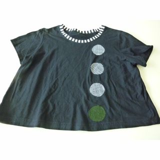 センソユニコ(Sensounico)のセンソユニコ：ｔｂ黒色サークル柄カットソー４０(Tシャツ(半袖/袖なし))