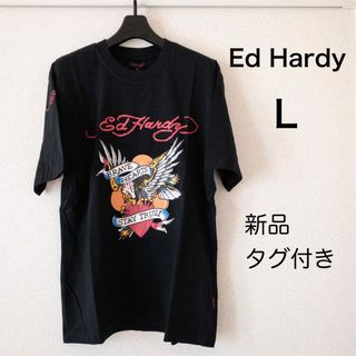 エドハーディー(Ed Hardy)の【新品タグ付き:訳あり】エドハーディ Tシャツ 半袖  L メンズ 黒 イーグル(Tシャツ/カットソー(半袖/袖なし))