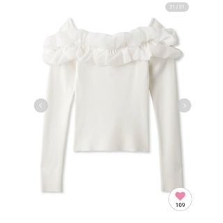 スナイデル(SNIDEL)のスナイデル　デザインフリルニットTOPS(ニット/セーター)