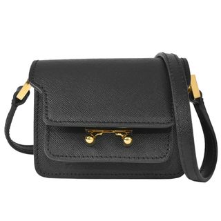 マルニ(Marni)のマルニ MARNI TRUNKバッグ ナノ ショルダー トランクバッグ SBMP079NO1 ブラックサフィアーノレザー ゴールド金具 レディース【中古】(ショルダーバッグ)