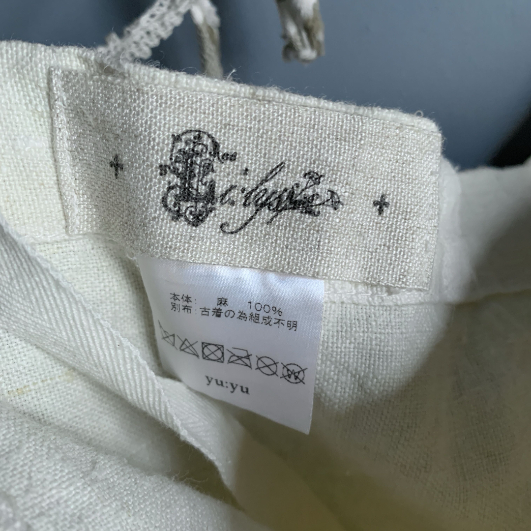 新宿伊勢丹ポップアップ購入 カスタムリネンバッグ 刺繍 レース アンティーク レディースのバッグ(トートバッグ)の商品写真