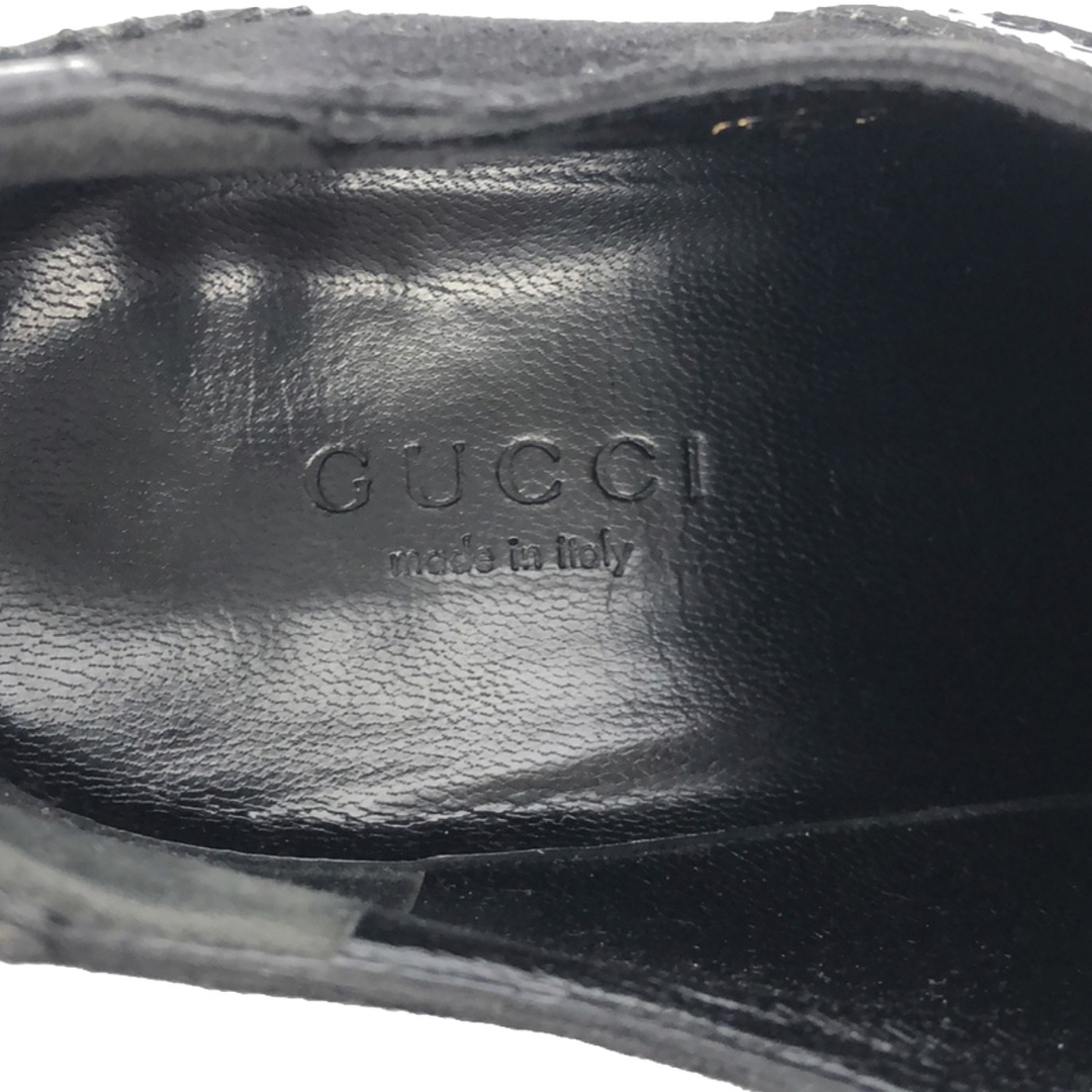 Gucci(グッチ)のGUCCI グッチ スエードパテントコンビ ヒールブーティー ブラック 35 1/2 レディースの靴/シューズ(ブーティ)の商品写真