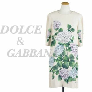 ドルチェアンドガッバーナ(DOLCE&GABBANA)の《ミランダカー着用モデル》 ドルガバ　シルク　花柄　ワンピース　40 2002(ひざ丈ワンピース)