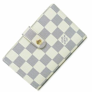 ルイヴィトン(LOUIS VUITTON)のルイ ヴィトン ポルトフォイユ ヴィエノワ がま口 二つ折り財布 ダミエアズール ホワイト 白 ゴールド金具 N61676 箱付 LOUIS VUITTON（未使用　展示品）(財布)