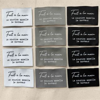 ■フランス語■ 合計12枚　刺繍タグ　布タグ(各種パーツ)