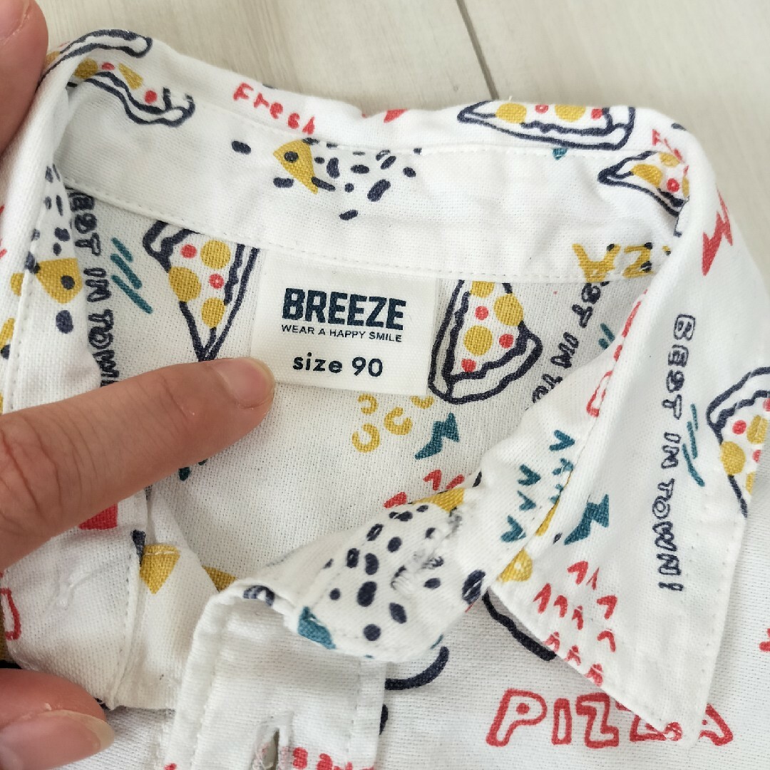 BREEZE(ブリーズ)の90 ピザ柄 シャツ BREEZE キッズ/ベビー/マタニティのキッズ服男の子用(90cm~)(Tシャツ/カットソー)の商品写真