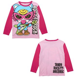 ヒステリックミニ(HYSTERIC MINI)のHYSTERIC MINI guitar miniプリント　長袖Tシャツ　ピンク(Tシャツ/カットソー)