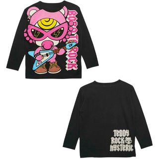 ヒステリックミニ(HYSTERIC MINI)のHYSTERIC MINI guitar miniプリント長袖Tシャツ　ブラック(Tシャツ/カットソー)