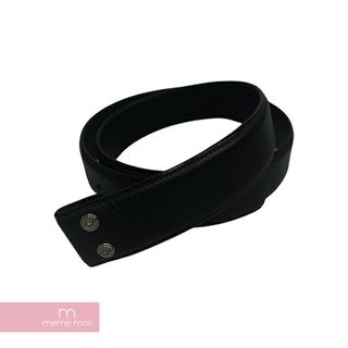 クロムハーツ(Chrome Hearts)のCHROME HEARTS 1.5 STRAP LEATHER BELT クロムハーツ 1.5inchスクロールレーベルリベッツ レザーベルトストラップ ブラック サイズ38【240416】【新古品】【me04】(ベルト)