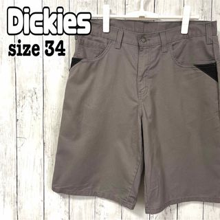 ディッキーズ(Dickies)のディッキーズ ワークショーツ ショートパンツ 切り替え 無地 グレー 34 古着(ショートパンツ)