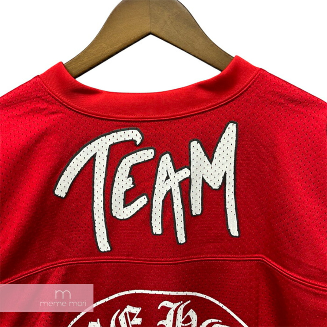 Chrome Hearts(クロムハーツ)のCHROME HEARTS 2024SS Matty "TEAM" Mesh Warm Up Jersey クロムハーツ マッティ"チーム”メッシュウォームアップジャージー 新作 半袖 ホースシュー ロゴプリント レッド サイズL【240417】【新古品】【me04】 メンズのトップス(Tシャツ/カットソー(半袖/袖なし))の商品写真