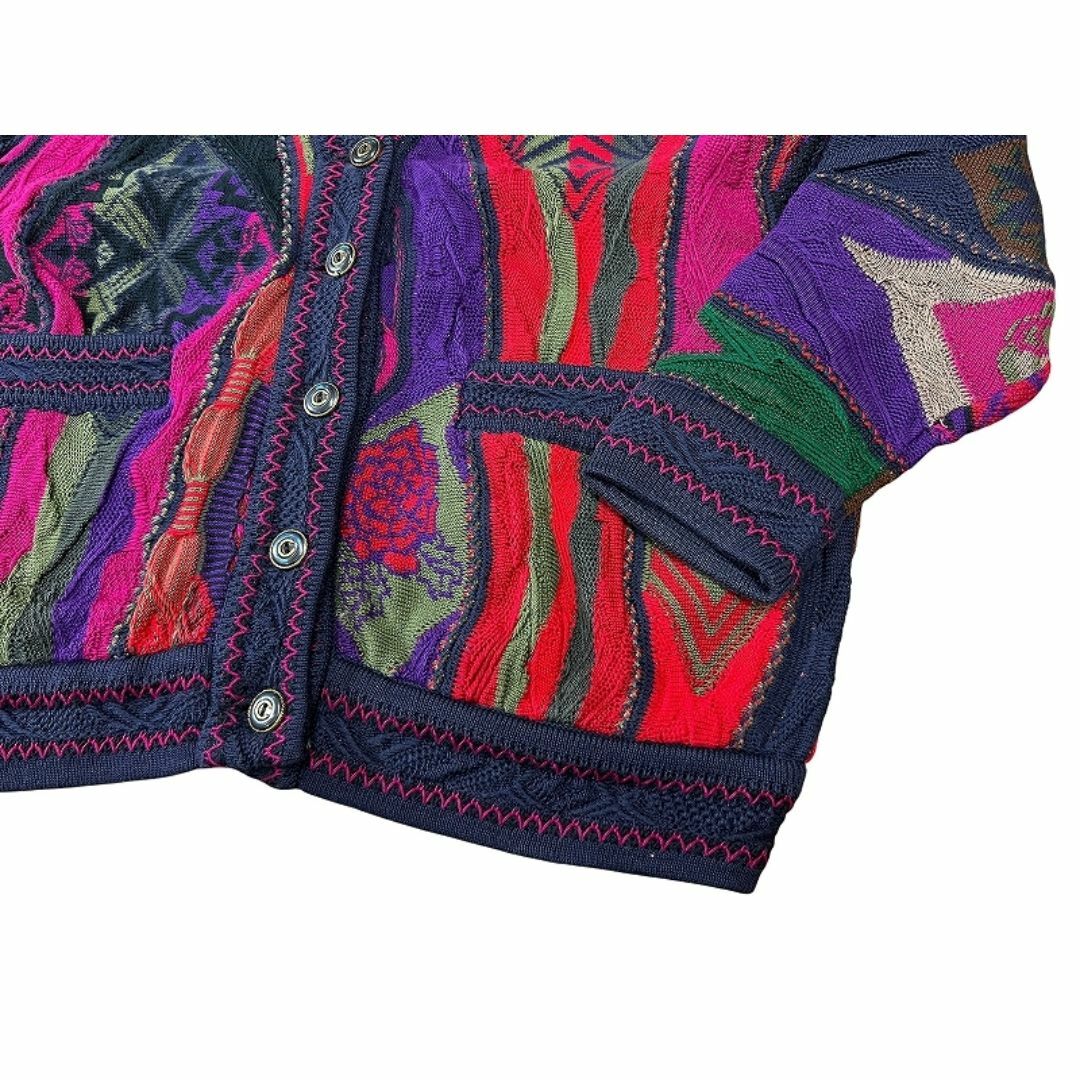 COOGI(クージー)のユニセックス 90s COOGI クージー 総柄 3D ニット カーディガン メンズのトップス(カーディガン)の商品写真