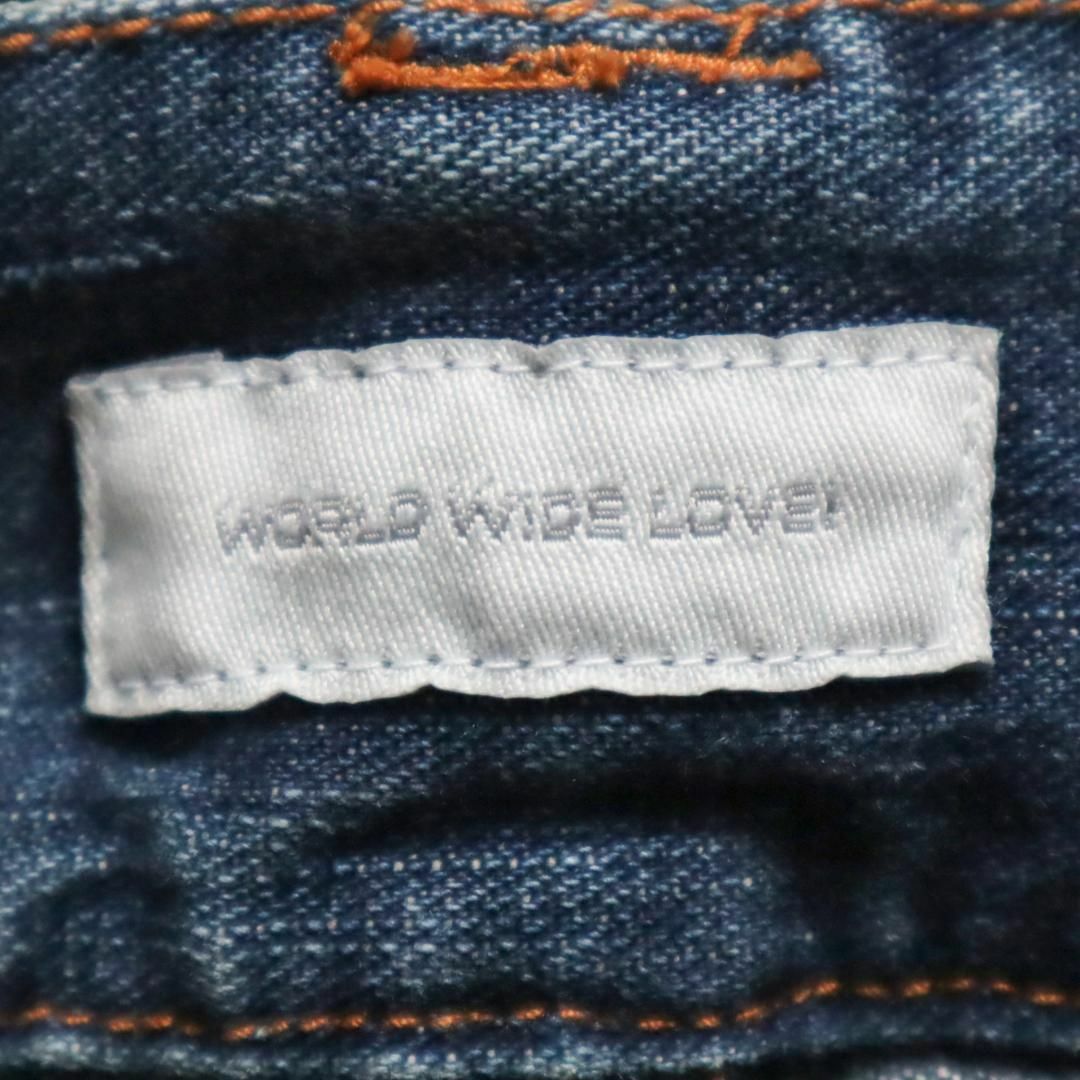 WORLD WIDE LOVE!(ワールドワイドラブ)のWORLD WIDE LOVE！プリントデニムパンツ ジーンズ クラッシュ加工 レディースのパンツ(デニム/ジーンズ)の商品写真