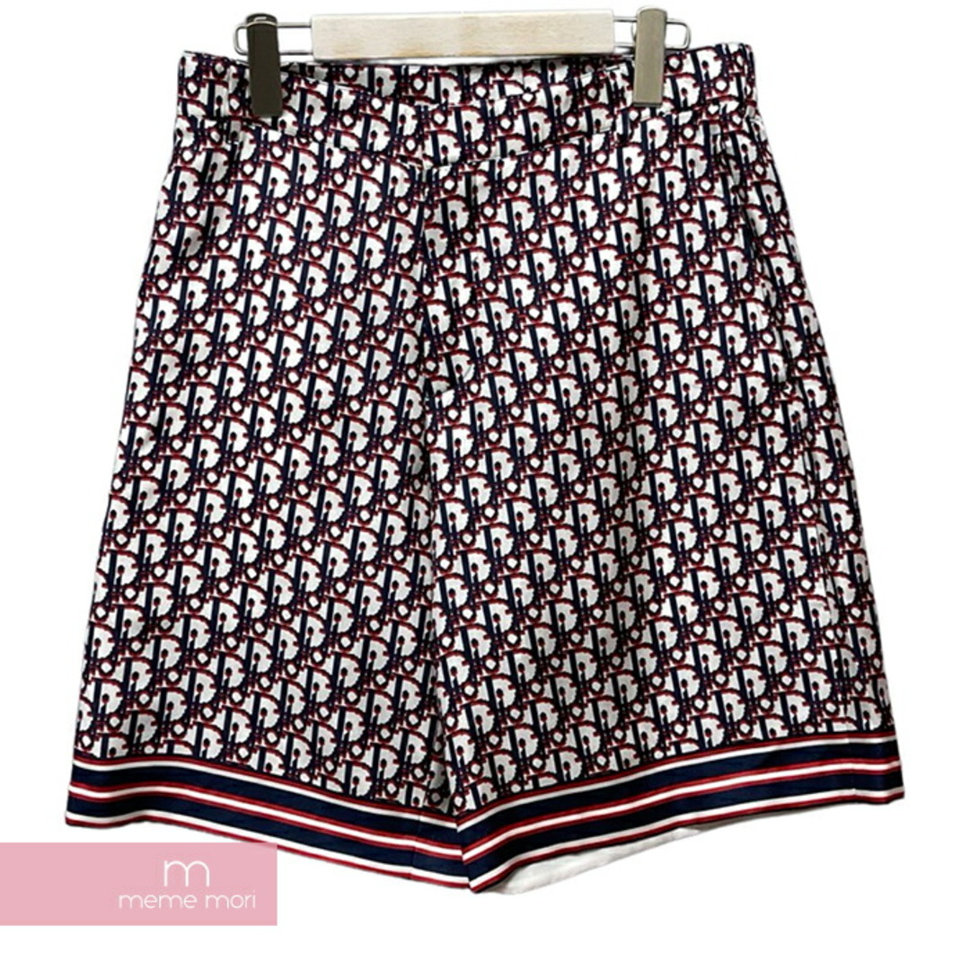 Dior(ディオール)のDior Oblique Pixel Bermuda Shorts 013C121A4751 ディオール オブリークピクセルバミューダショーツ ハーフパンツ ロゴ総柄 シルクツイル レッド×ネイビー サイズ46 【240417】【中古-A】【me04】 メンズのスーツ(スラックス/スーツパンツ)の商品写真