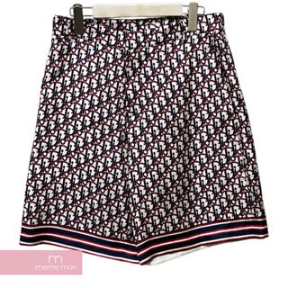 Dior - Dior Oblique Pixel Bermuda Shorts 013C121A4751 ディオール オブリークピクセルバミューダショーツ ハーフパンツ ロゴ総柄 シルクツイル レッド×ネイビー サイズ46 【240417】【中古-A】【me04】