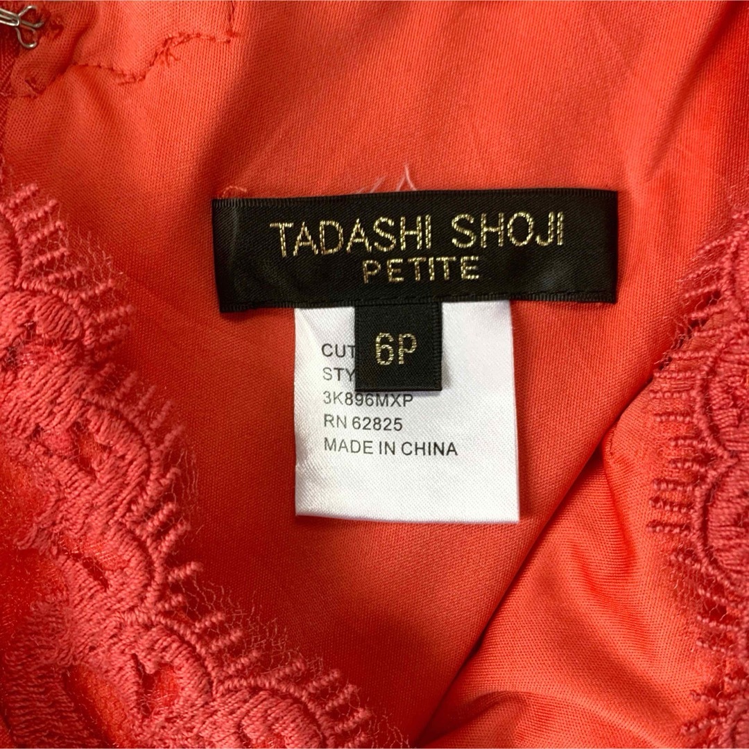 TADASHI SHOJI(タダシショウジ)の【美品】TADASHI SHOJI PETIT 総レース刺繍ドレス P6サイズ レディースのワンピース(ひざ丈ワンピース)の商品写真