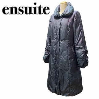 エンスウィート(ensuite)のensuite エンスイート(レナウン) ダウンコート タマムシ色 L(ダウンジャケット)