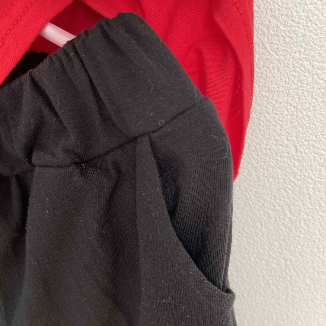 新品　シンプル　セットアップ　赤　160 半袖　ハーフパンツ　カッコいい　 キッズ/ベビー/マタニティのキッズ服男の子用(90cm~)(Tシャツ/カットソー)の商品写真