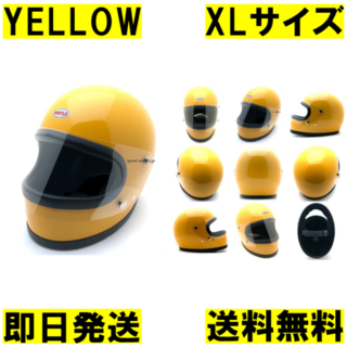 OCEANBEETLE STR シールド付 XLサイズ 黄色 イエロー 族ヘル(ヘルメット/シールド)
