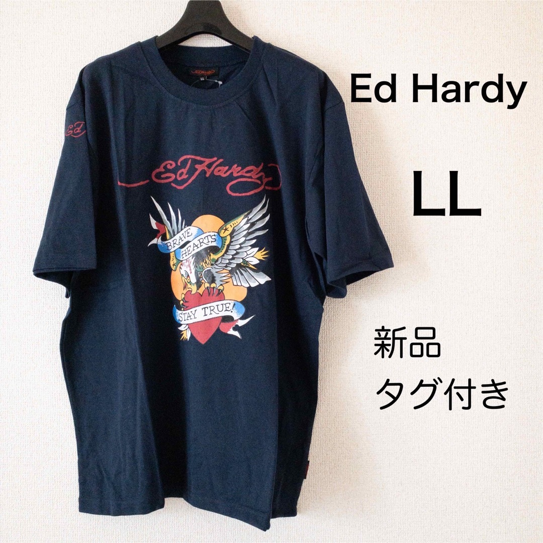 Ed Hardy(エドハーディー)の【新品タグ付き】エドハーディ Tシャツ 半袖 メンズ イーグル ネイビー LL メンズのトップス(Tシャツ/カットソー(半袖/袖なし))の商品写真