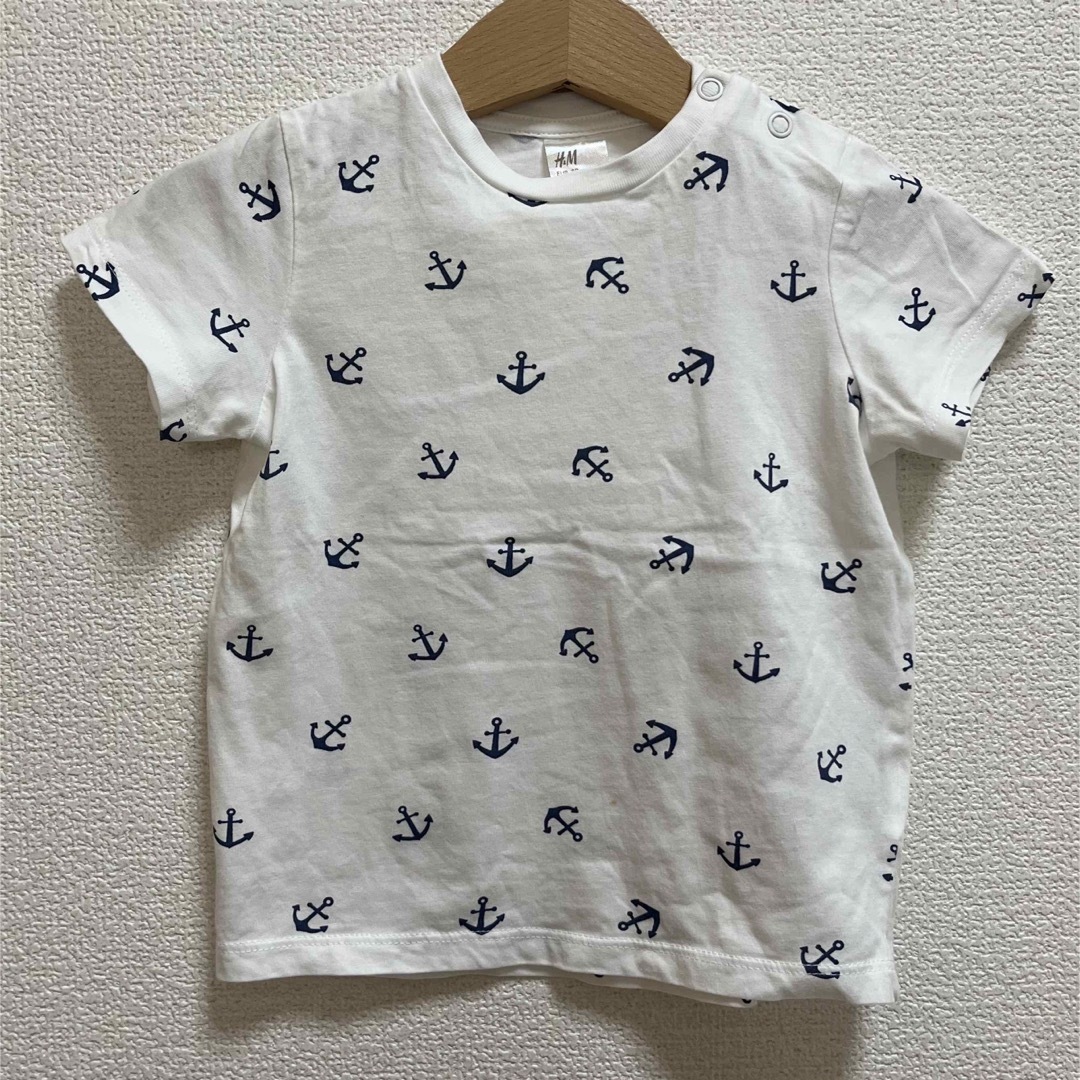 H&M(エイチアンドエム)のH&M セットアップ Tシャツ オーバーオール 80 半袖 キッズ/ベビー/マタニティのベビー服(~85cm)(パンツ)の商品写真