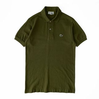 ラコステ(LACOSTE)の美品◎90s LACOSTE ポロシャツ L1212 オリーブグリーン 3(ポロシャツ)