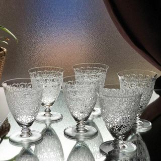 バカラ(Baccarat)の極希少オールドバカラBACCARATシャトーブリアン ♡水用グラス6個♡超人気♪(グラス/カップ)