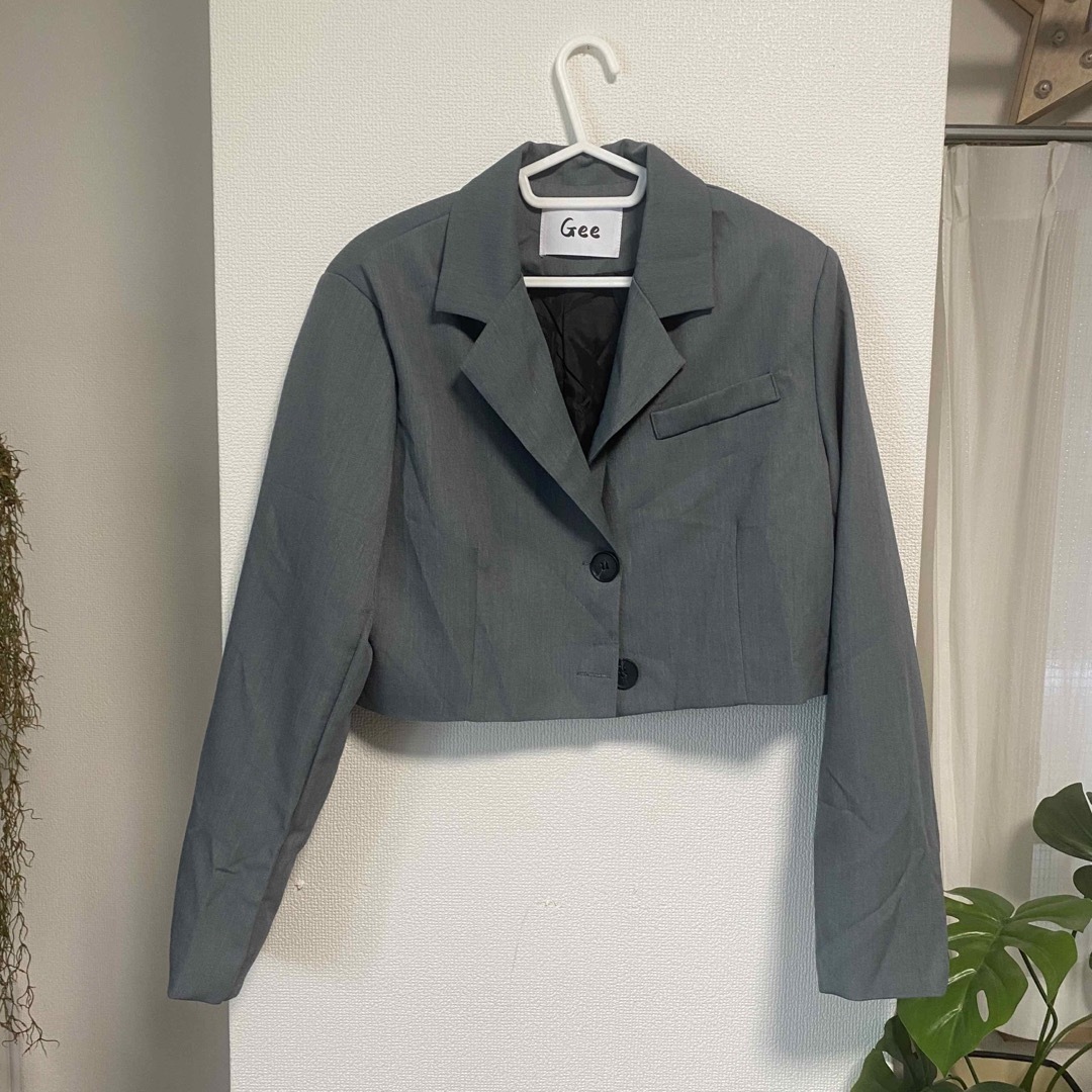 SHEIN - ジャケット グレー ショート丈の通販 by ふぁん's shop SHEIN - ジャケット グレー ショート丈の通販 by ふぁん's shop