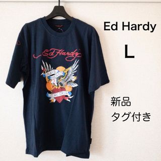 【新品タグ付き】エドハーディ Tシャツ 半袖  L メンズ イーグル ネイビー