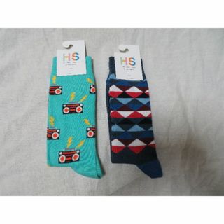 ハッピーソックス(Happy Socks)の新品 HS Happy Socks ハッピーソックス ラジオ＆ダイス柄2足セット(ソックス)